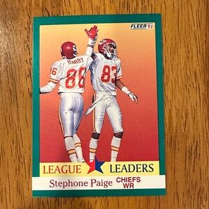 Fleer 1991 League Leaders Chiefs Football Card - Red, White